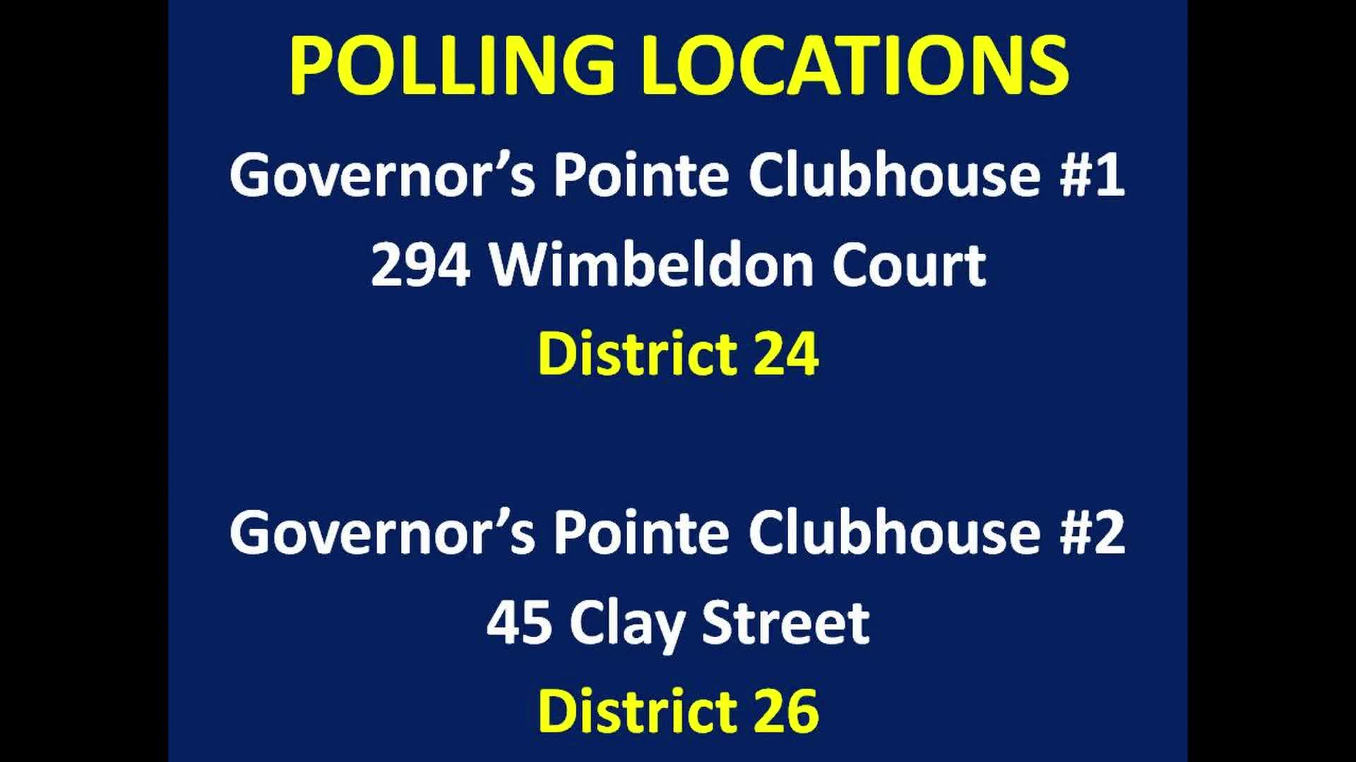 November 8 General Election Polling Locations